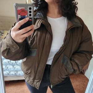Vintage Levi's Bomber Jacket Leather Trim